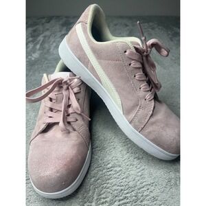 Puma Safety Women's Icon Suede‎ Low EH Composite Toe $98 Pink White Size 7.5